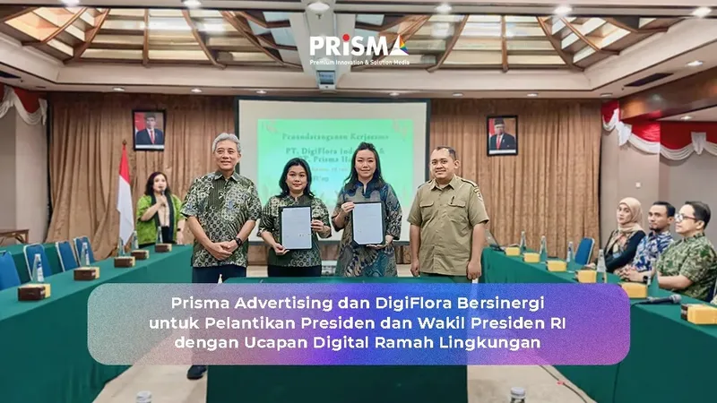 Prisma Advertising dan DigiFlora Bersinergi untuk Pelantikan Presiden dan Wakil Presiden RI dengan Ucapan Digital Ramah Lingkungan